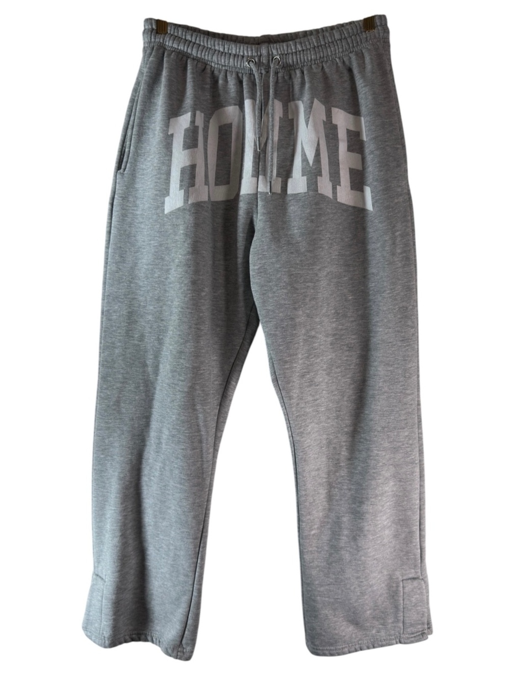 BoohooMAN HOME Gray Graphic Wide Leg Sweatpants Men’s Medium